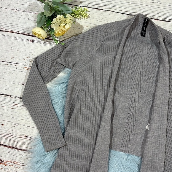 Athleta Solstice Wrap Open Front Grey Heather Cardigan - Picture 6 of 10